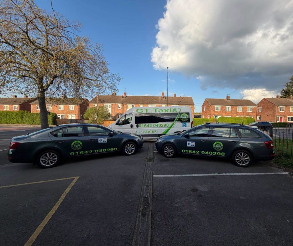 GT Taxis fleet parked in Grangetown